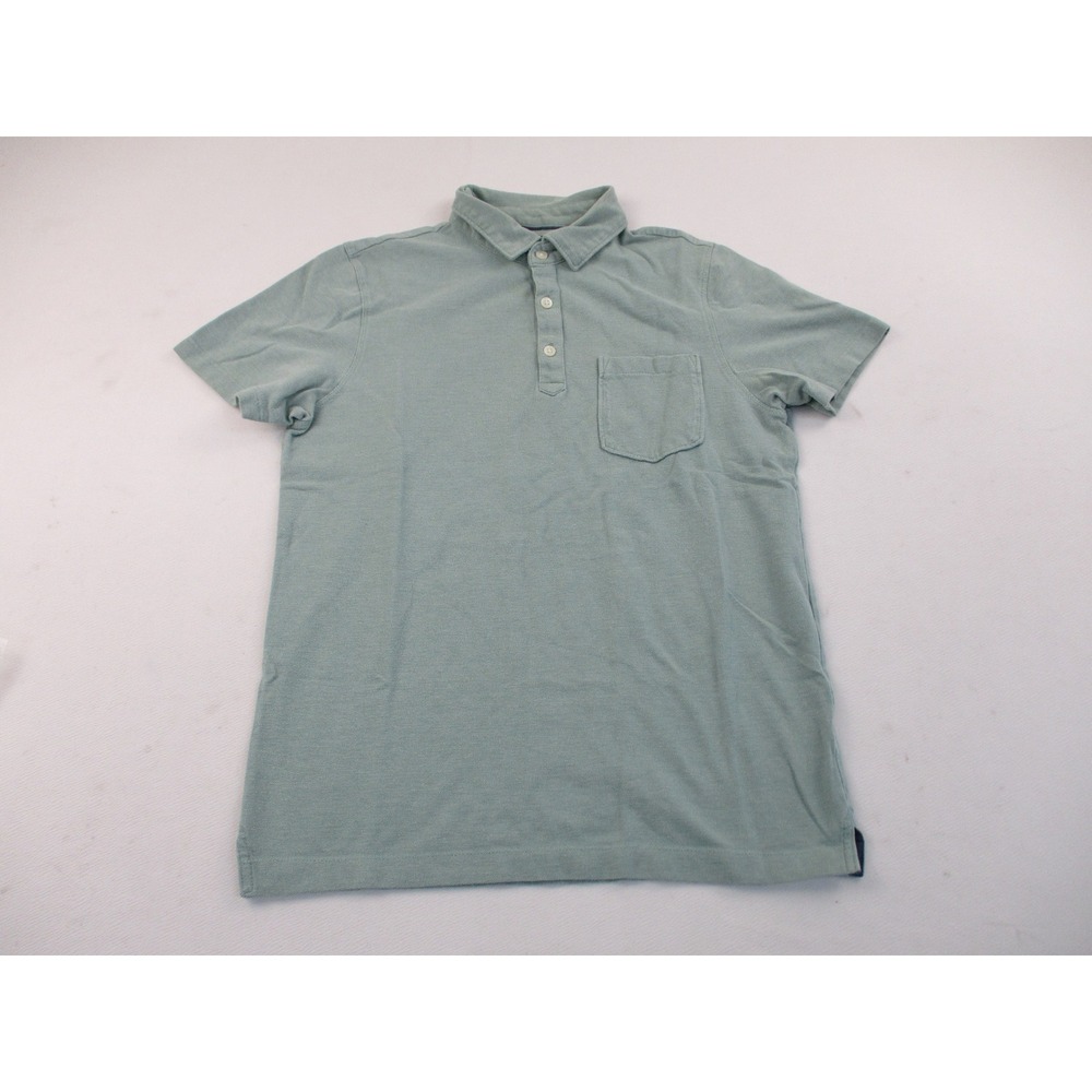 Banana Republic Polo Shirt Mens S Green Pique Cotton Short Sleeve Chest Pocket